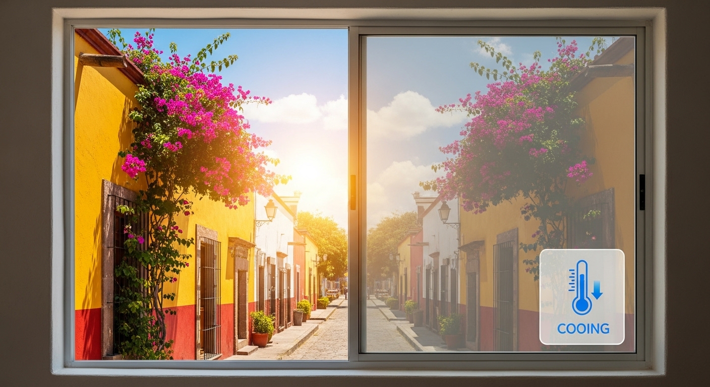 Película aislante de calor para ventanas