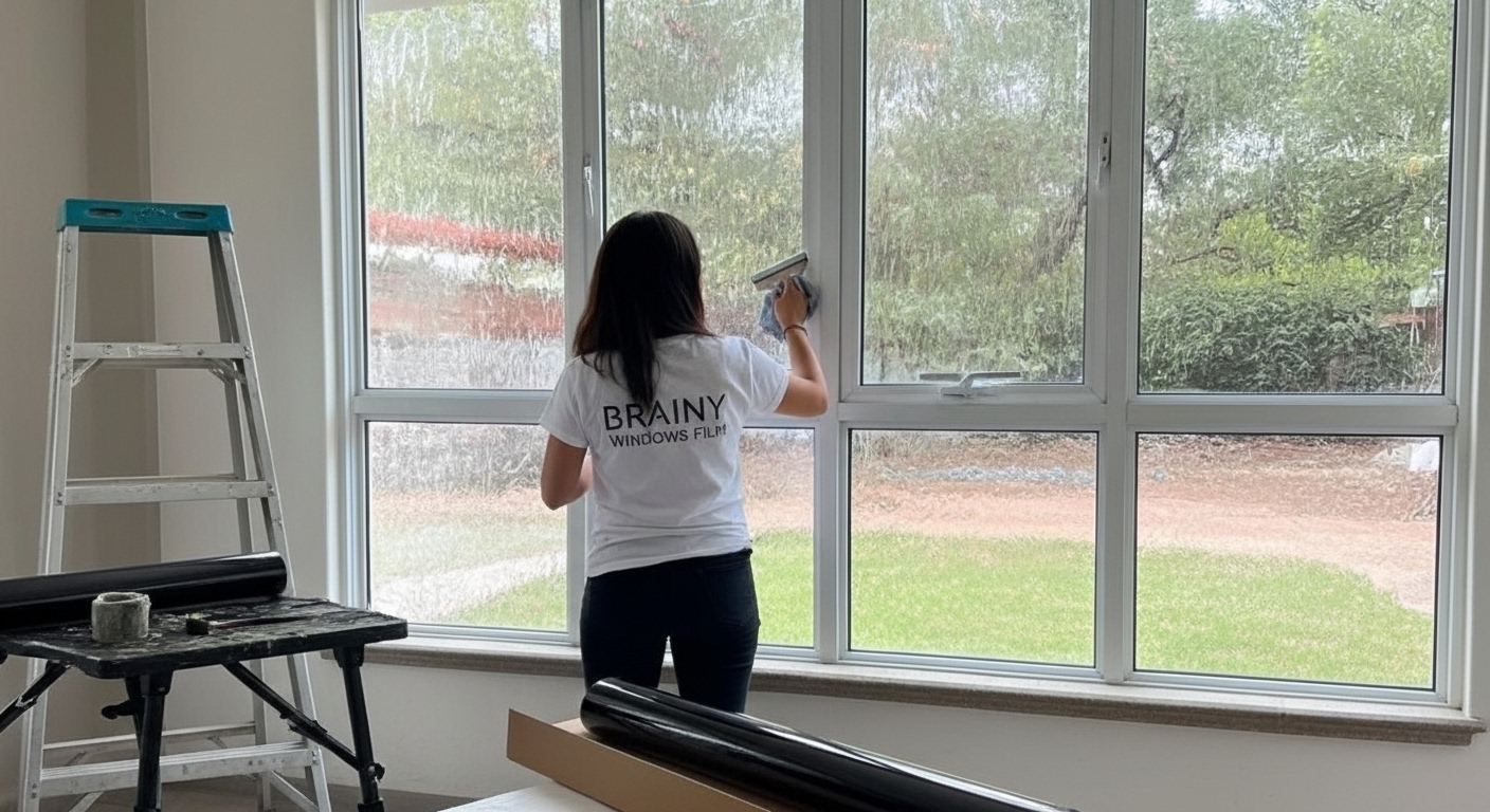 Vista clara a través de una ventana con película nanocerámica de alta transparencia
