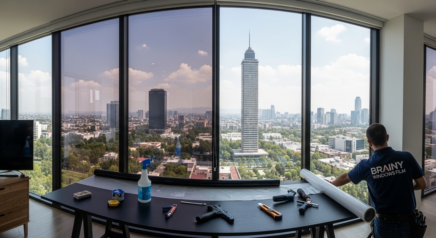 Película para ventanas tipo espejo para que no se vea el interior